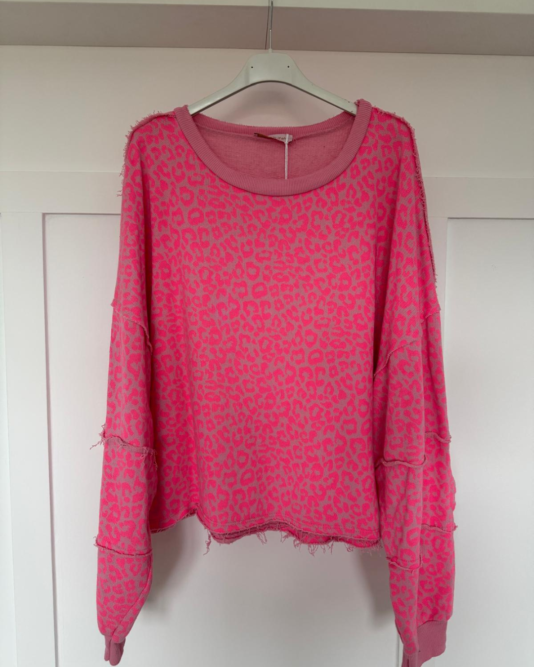 Neon Pink Leopard Oversized Sweatshirt