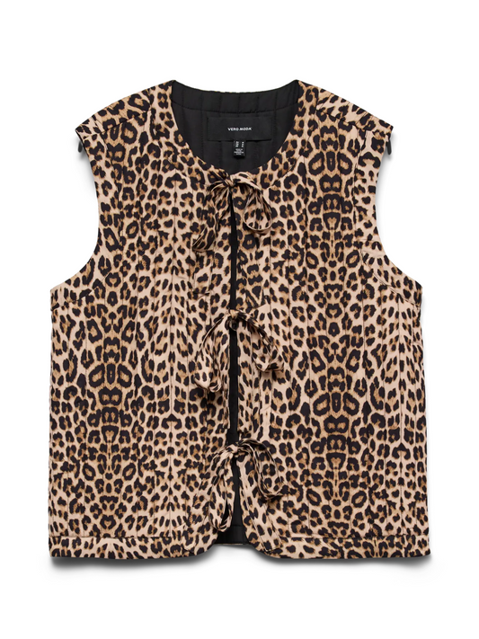 Leopard Lara Quilted Bow Tie Waistcoat