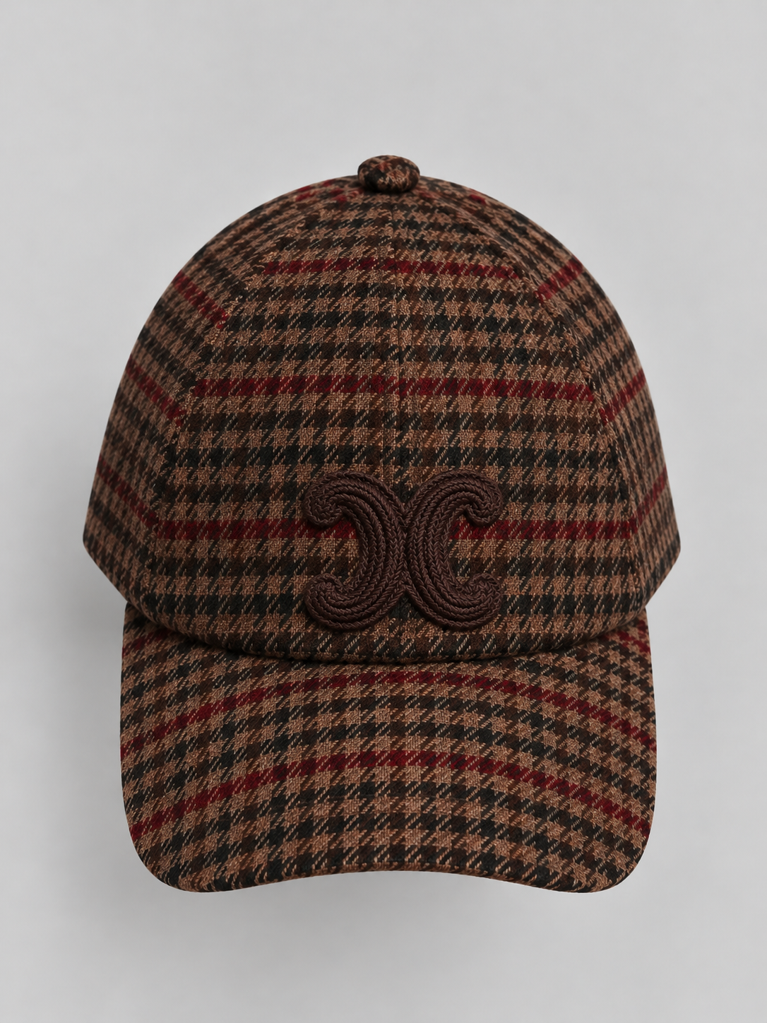 White Heritage Check Embroidered Baseball Cap