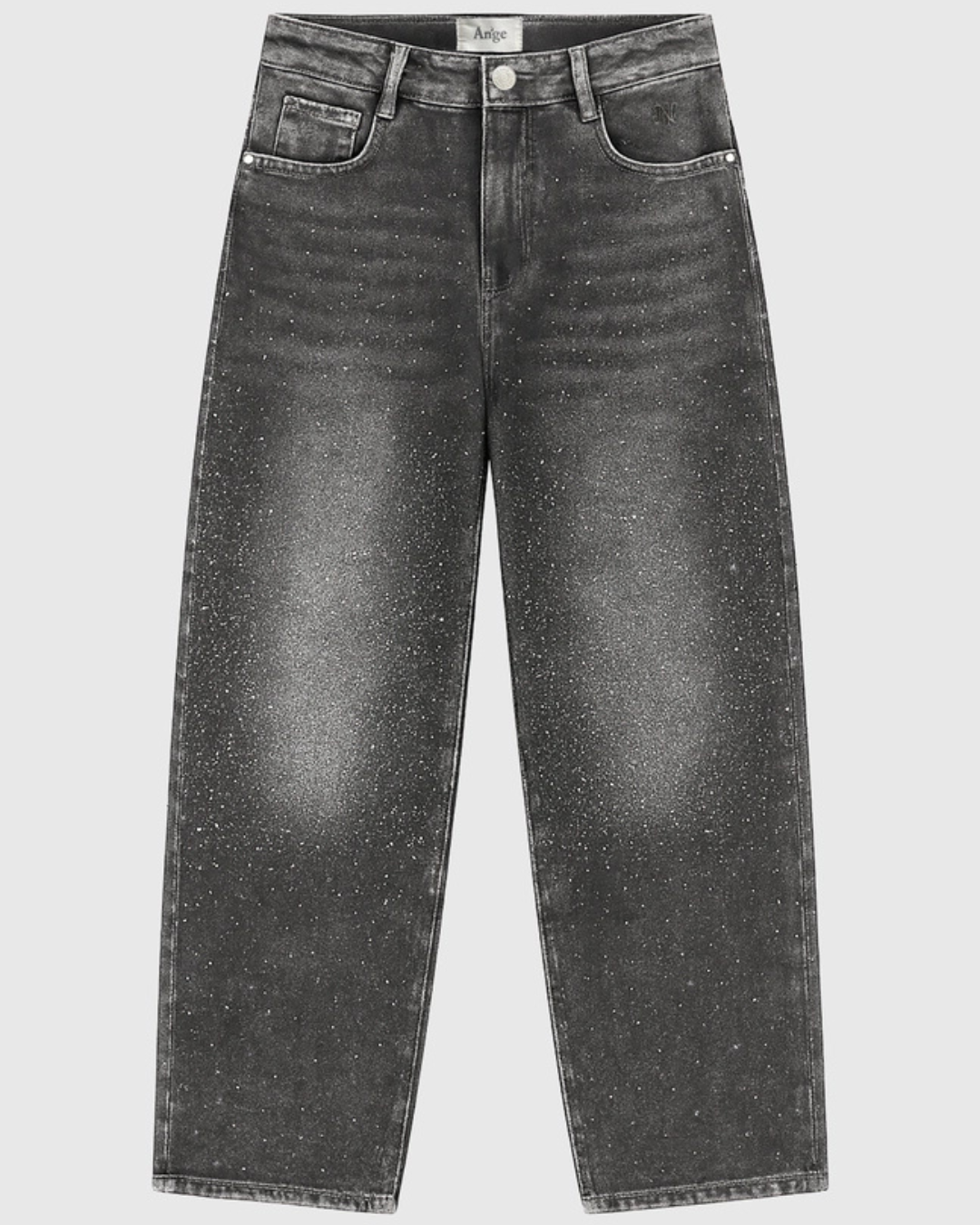 Grey Palone Glitter Barrel Leg Jeans