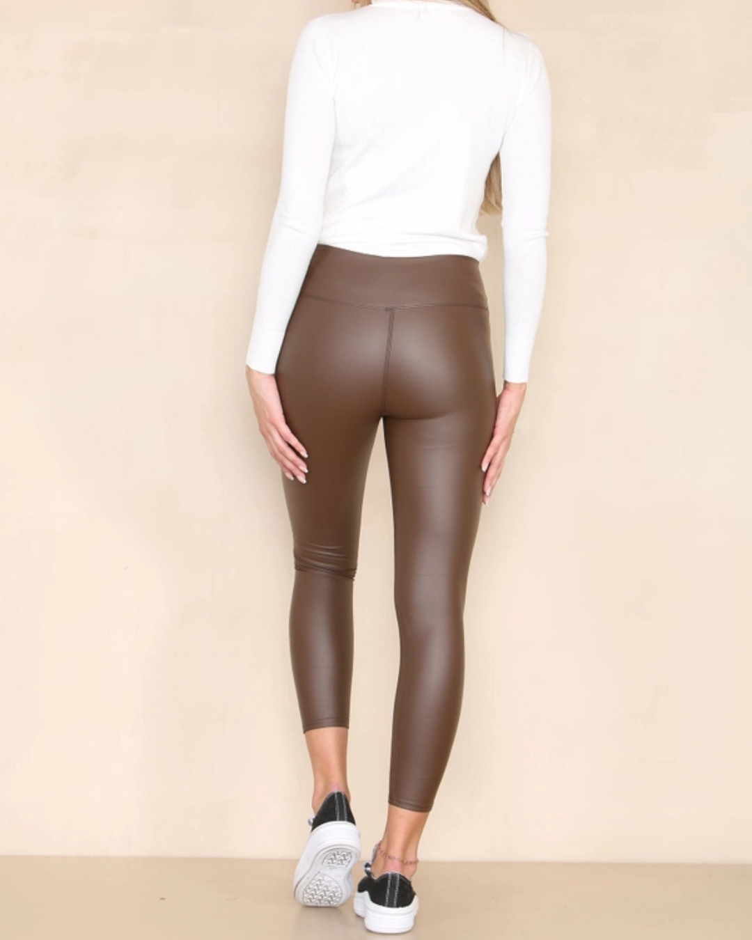 Pleather Leggings | Black & Brown
