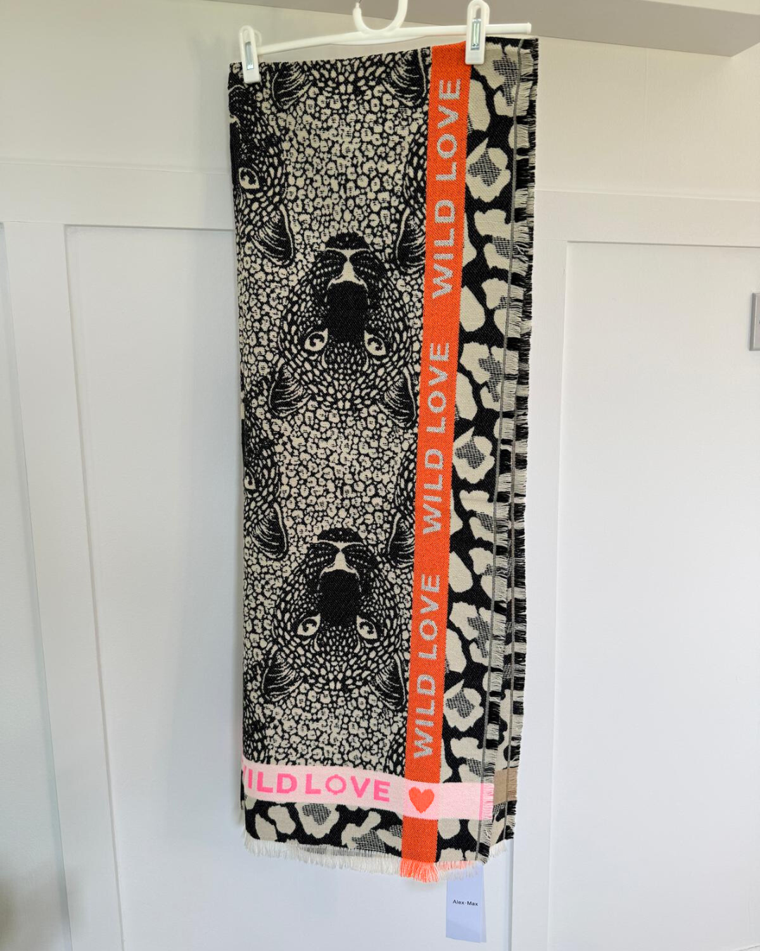 Blue "Wild Love" Oversized Scarf