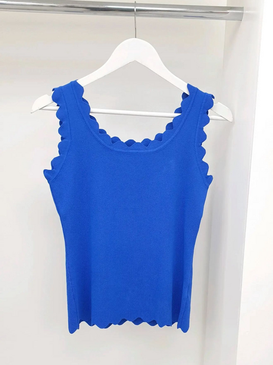 Cobalt Scallop Edge Vest Top