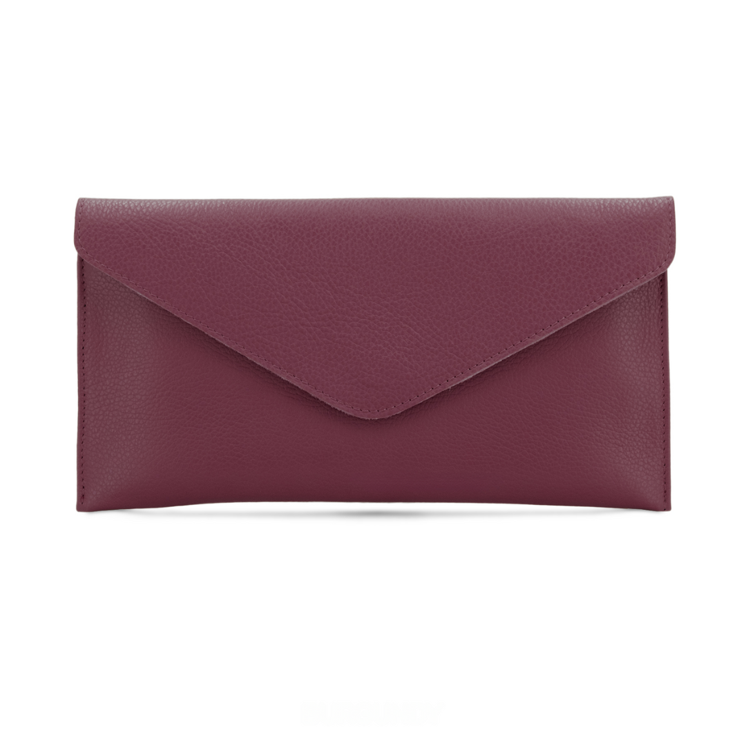 Black Leather Envelope Clutch Bag