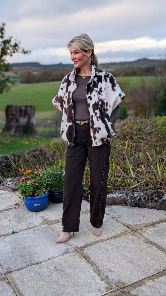 Cow Print Gilet