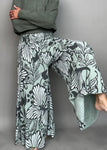 White Printed Floaty Trousers