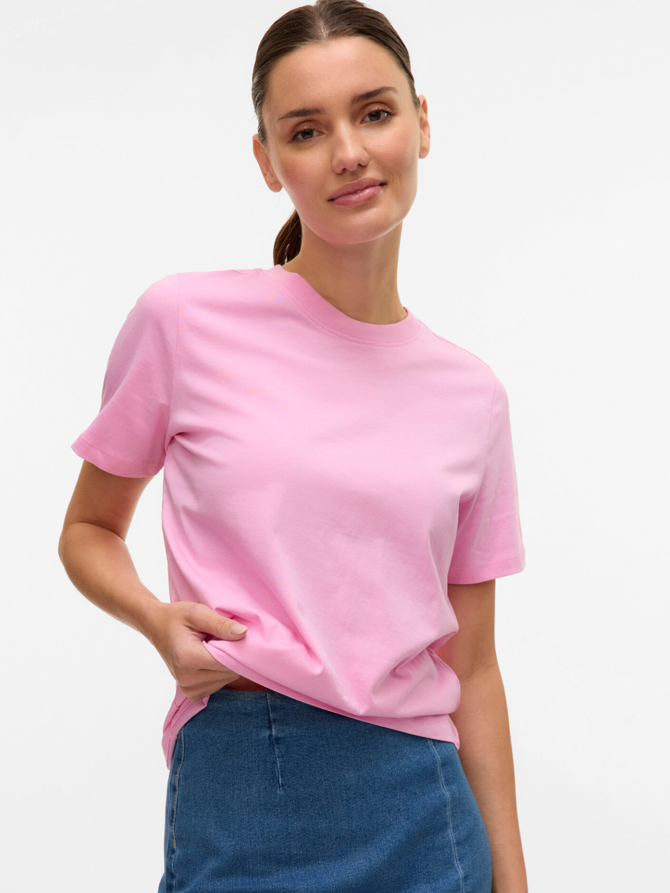 Powder Blue Vero Moda Basic Cotton T Shirt