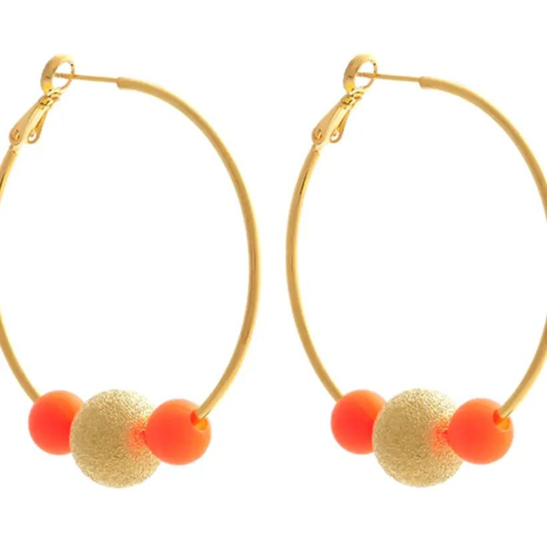 Blue/Silver Disco Hoopla Earrings