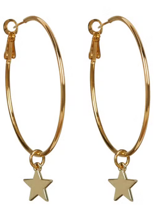 Medium Star Hoola Hoop Earrings