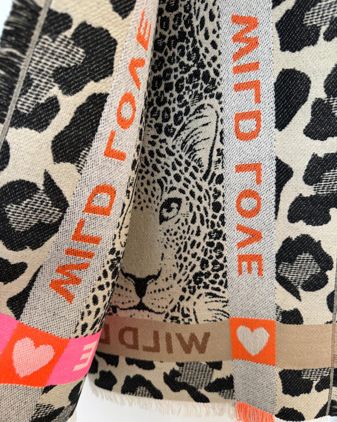 Blue "Wild Love" Oversized Scarf