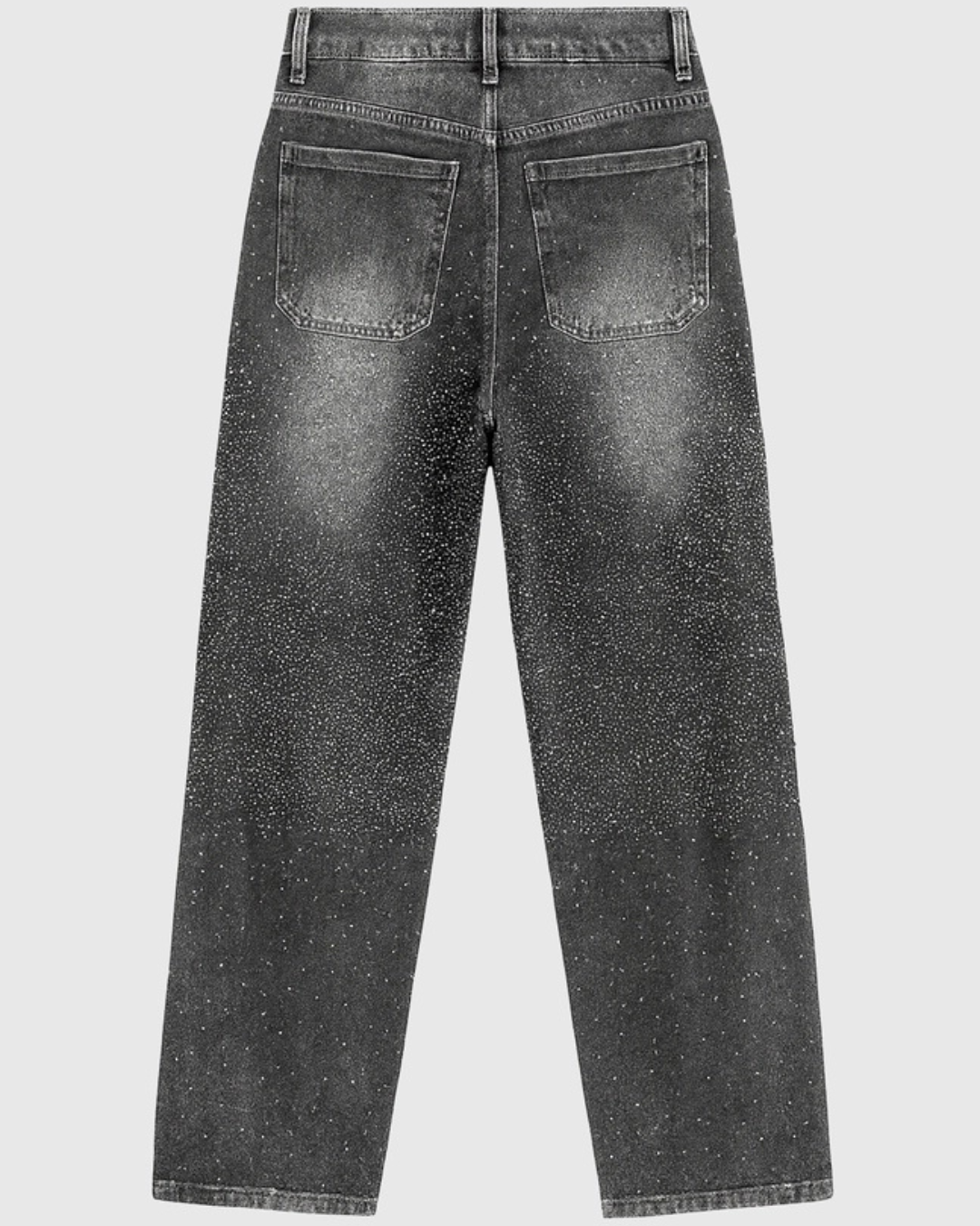 Grey Palone Glitter Barrel Leg Jeans