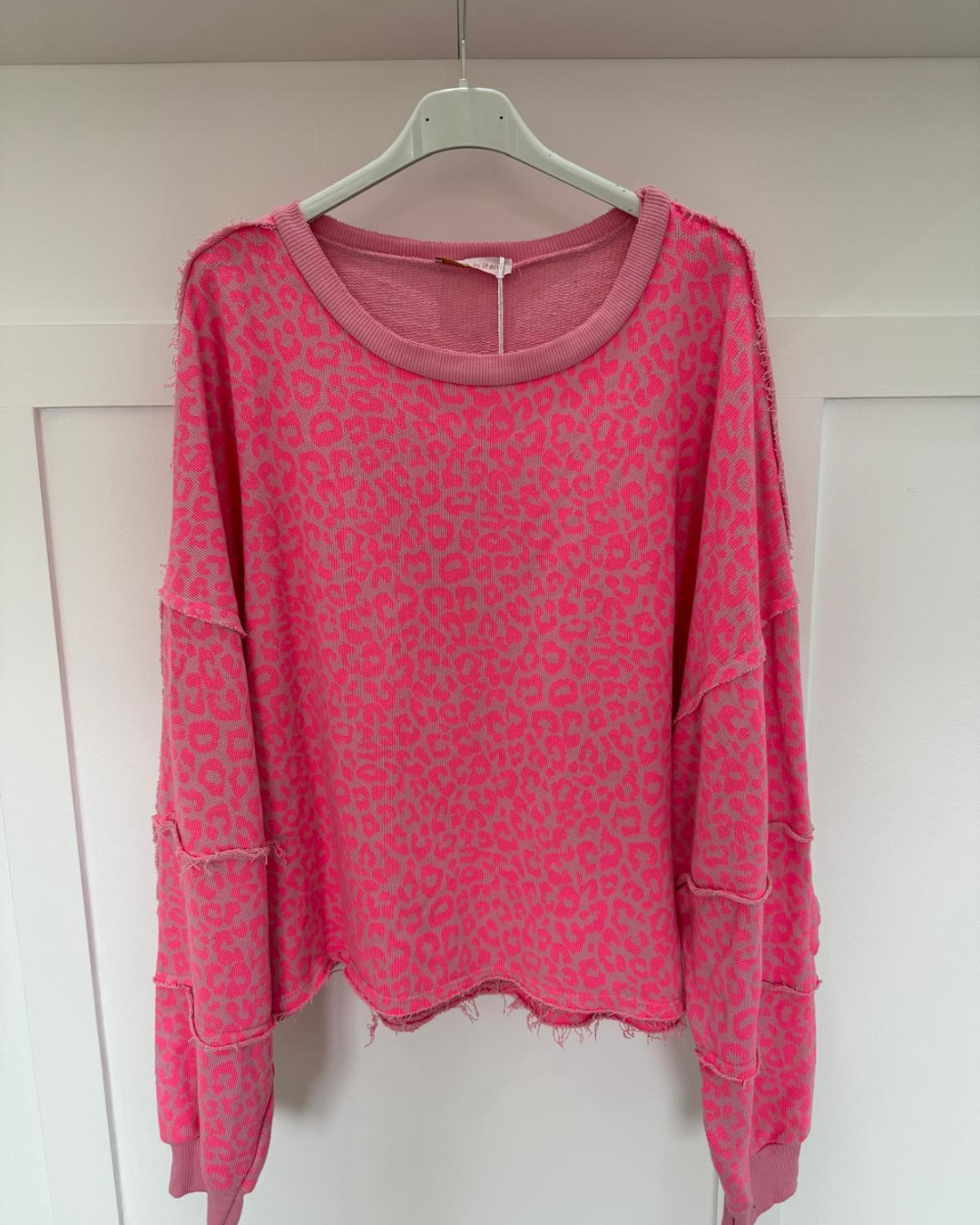 Cream Leopard Oversized Sweatshirt