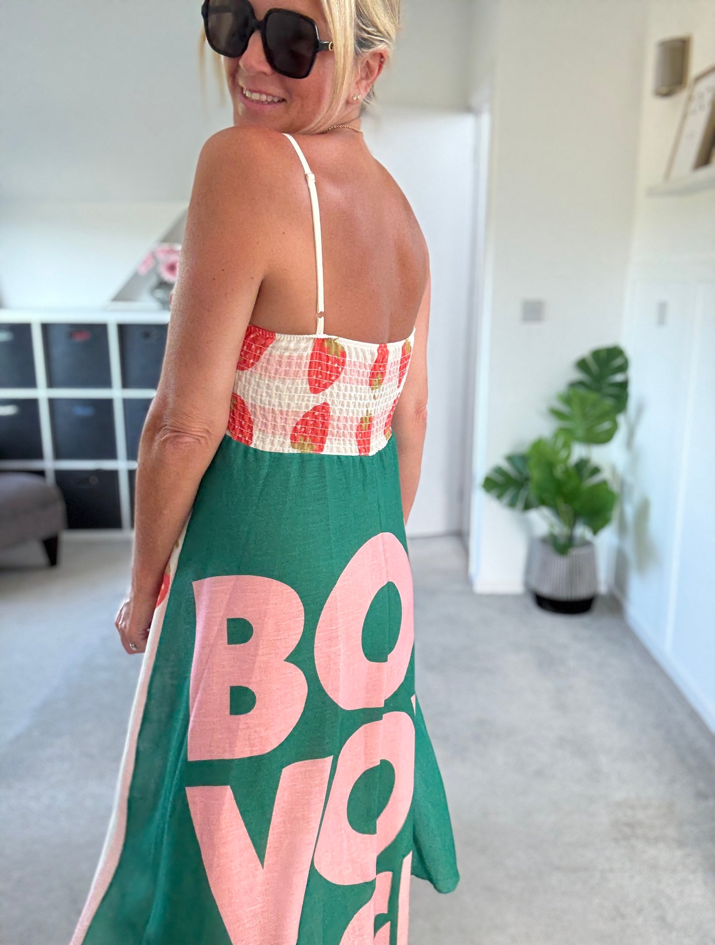 Bon Voyage Strappy Contrast Back Midi Dress