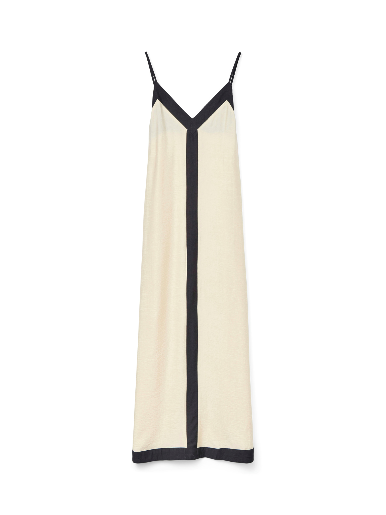 Demi Black/Cream Strappy V Neck Maxi Dress