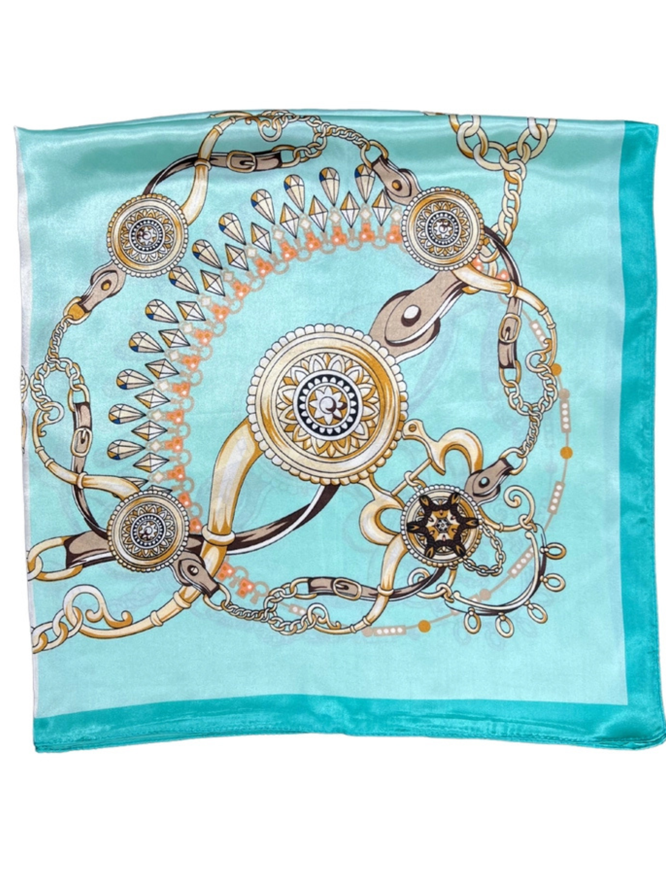 Blue Jewellery Silk Touch Square Scarf