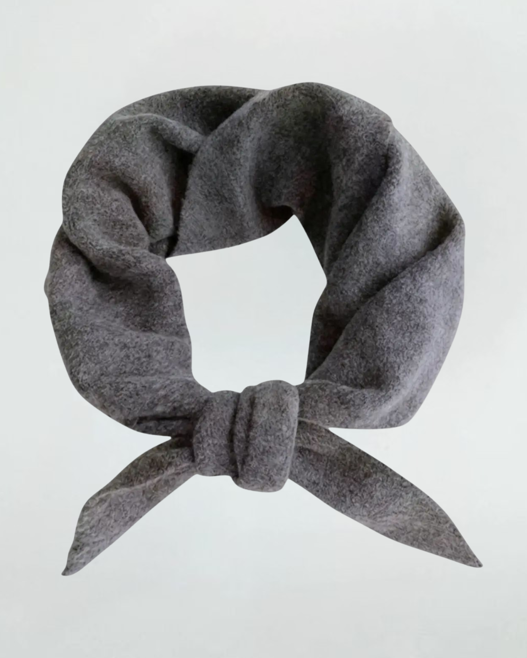 Black Wool Blend Triangle Neck Scarf