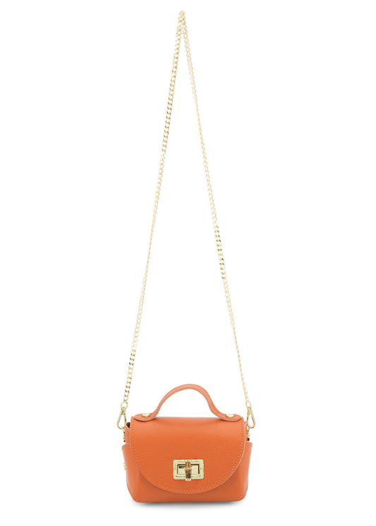 Black Bamboo Twist Lock Leather Mini Bag