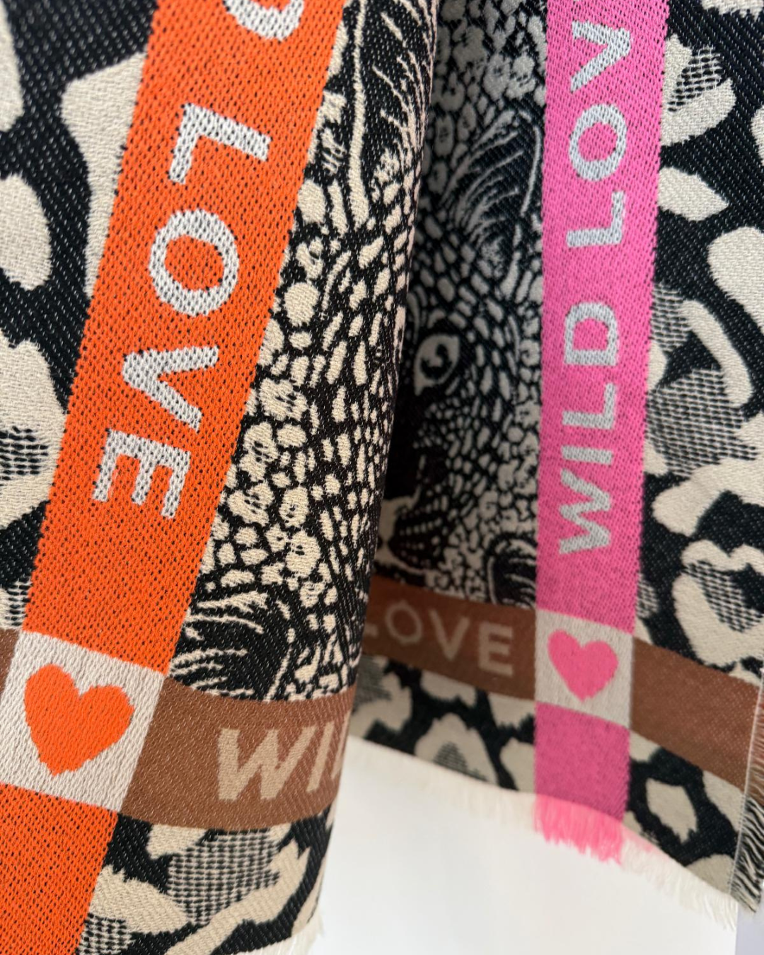 Blue "Wild Love" Oversized Scarf