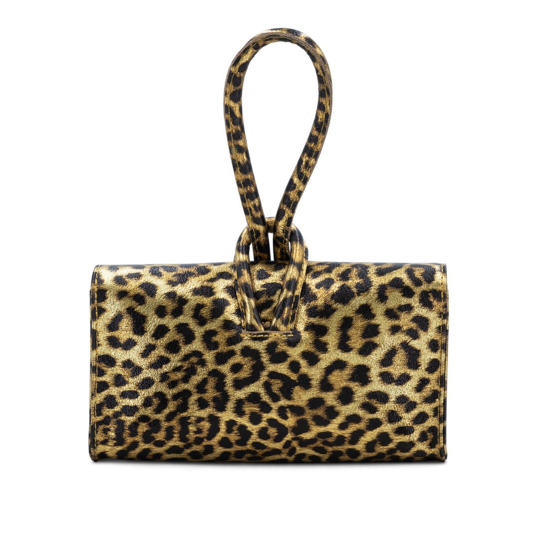 Gold Leopard Loop Clutch/Cross Body Bag