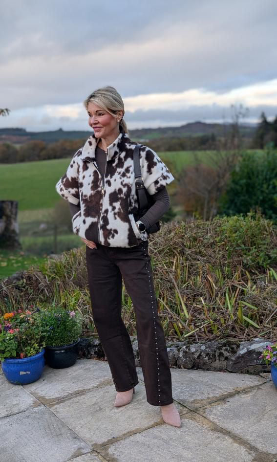 Cow Print Gilet