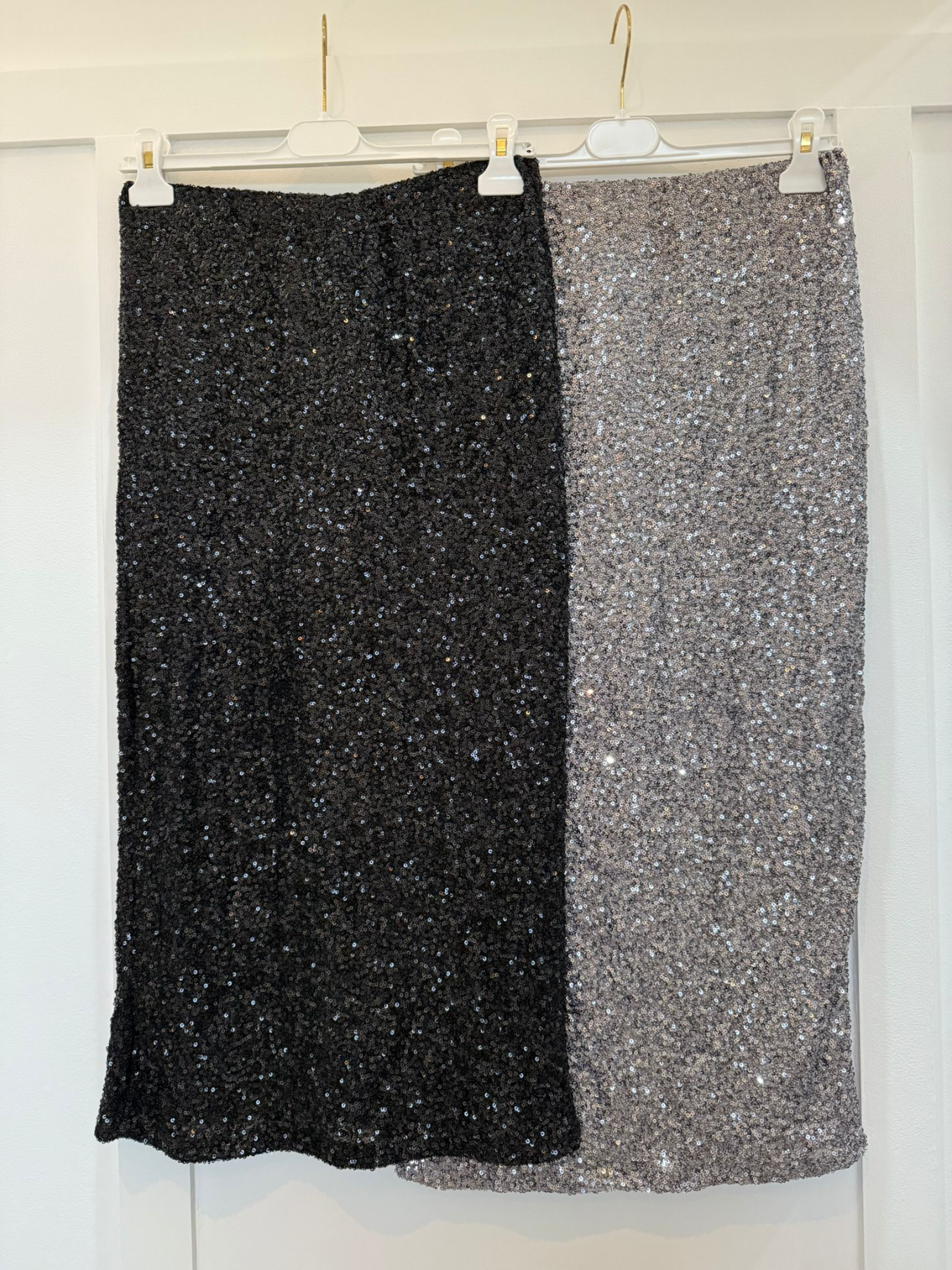 Silver Luxe Sequin Pencil Skirt