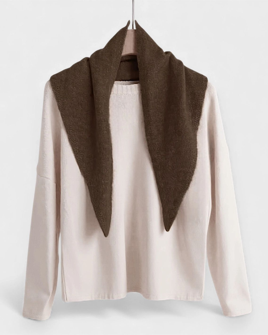 Burgundy Wool Blend Triangle Neck Scarf