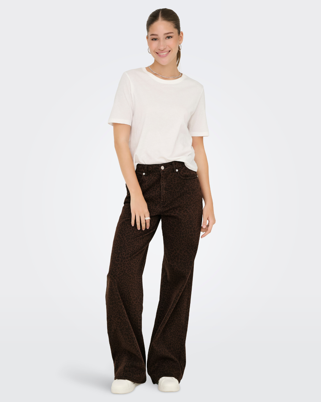 Madison Dark Leopard High Waist Wide Leg Jeans