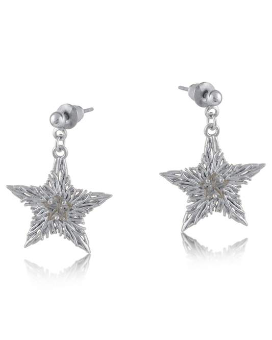 Silver Etoile Star Stud Earrings