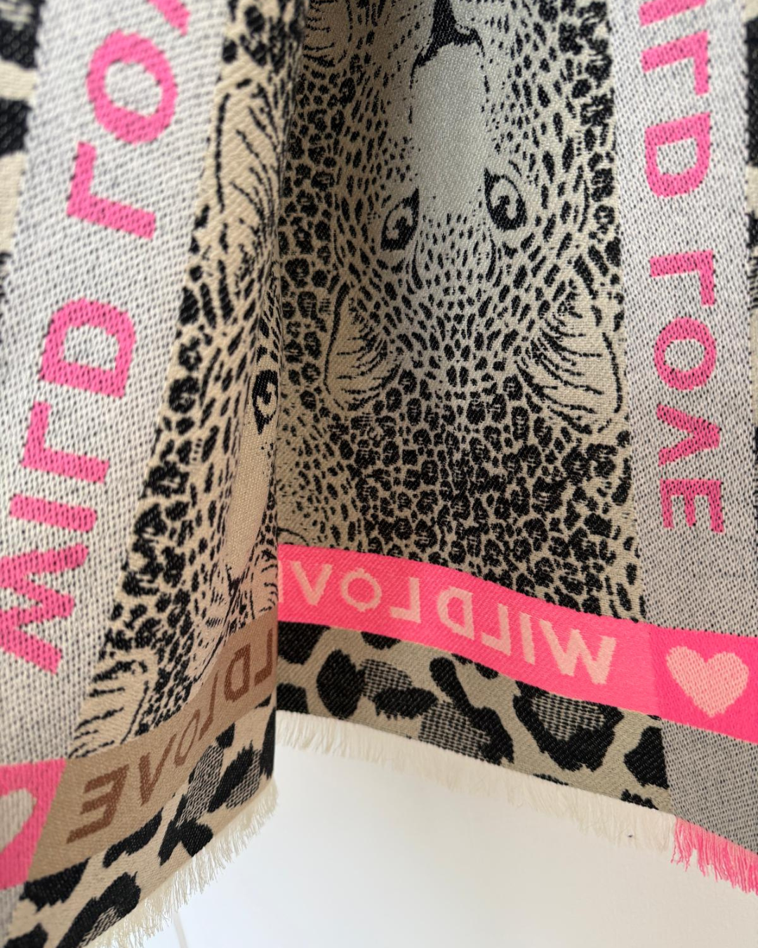 Blue "Wild Love" Oversized Scarf