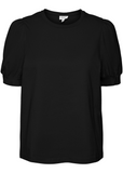 Black Puff Sleeve T Shirt
