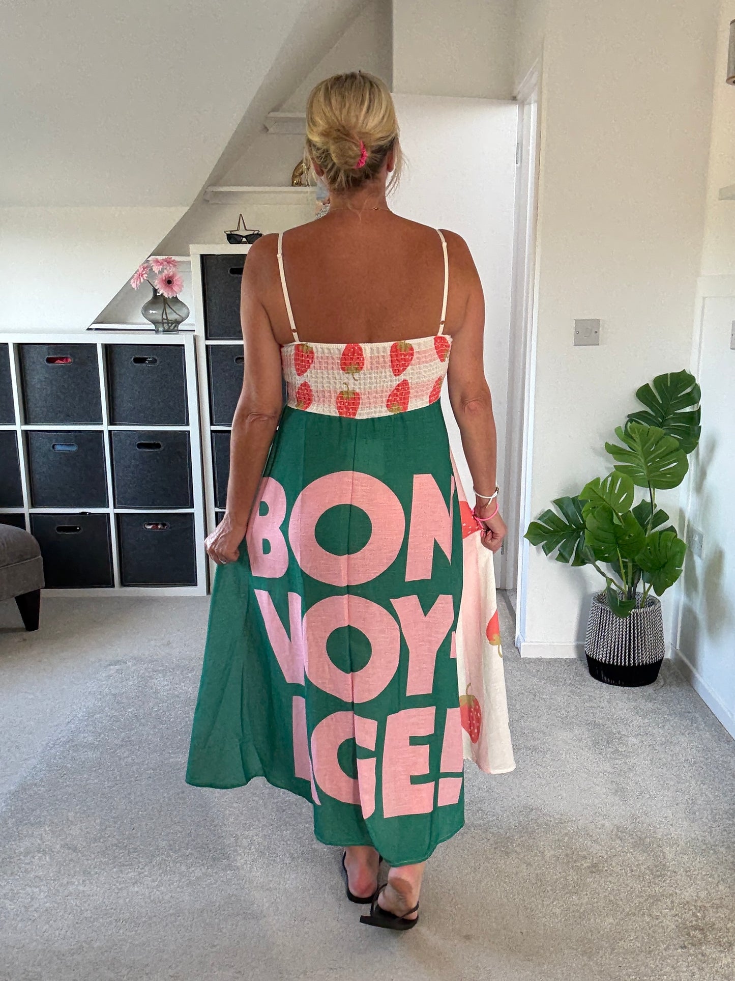 Bon Voyage Strappy Contrast Back Midi Dress