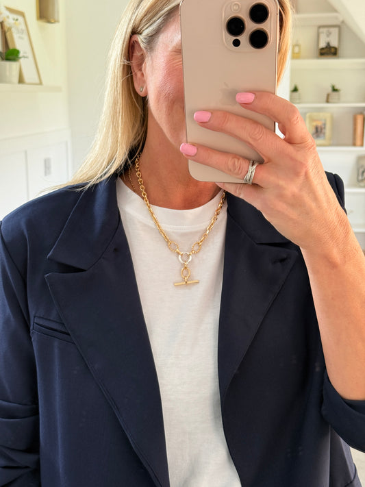 Gold Sonya Two/Tone Watch Chain Necklace