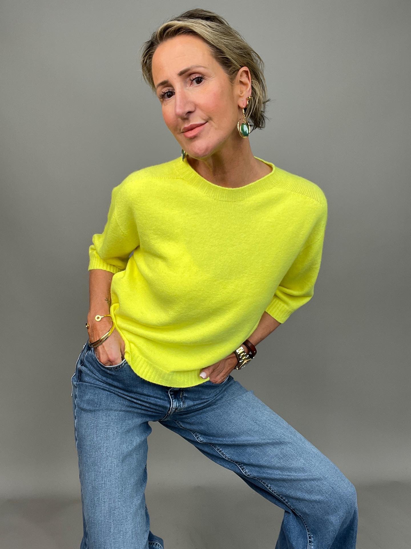 Pink Half Sleeve Jumper