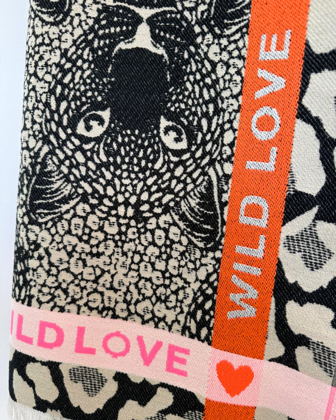 Blue "Wild Love" Oversized Scarf