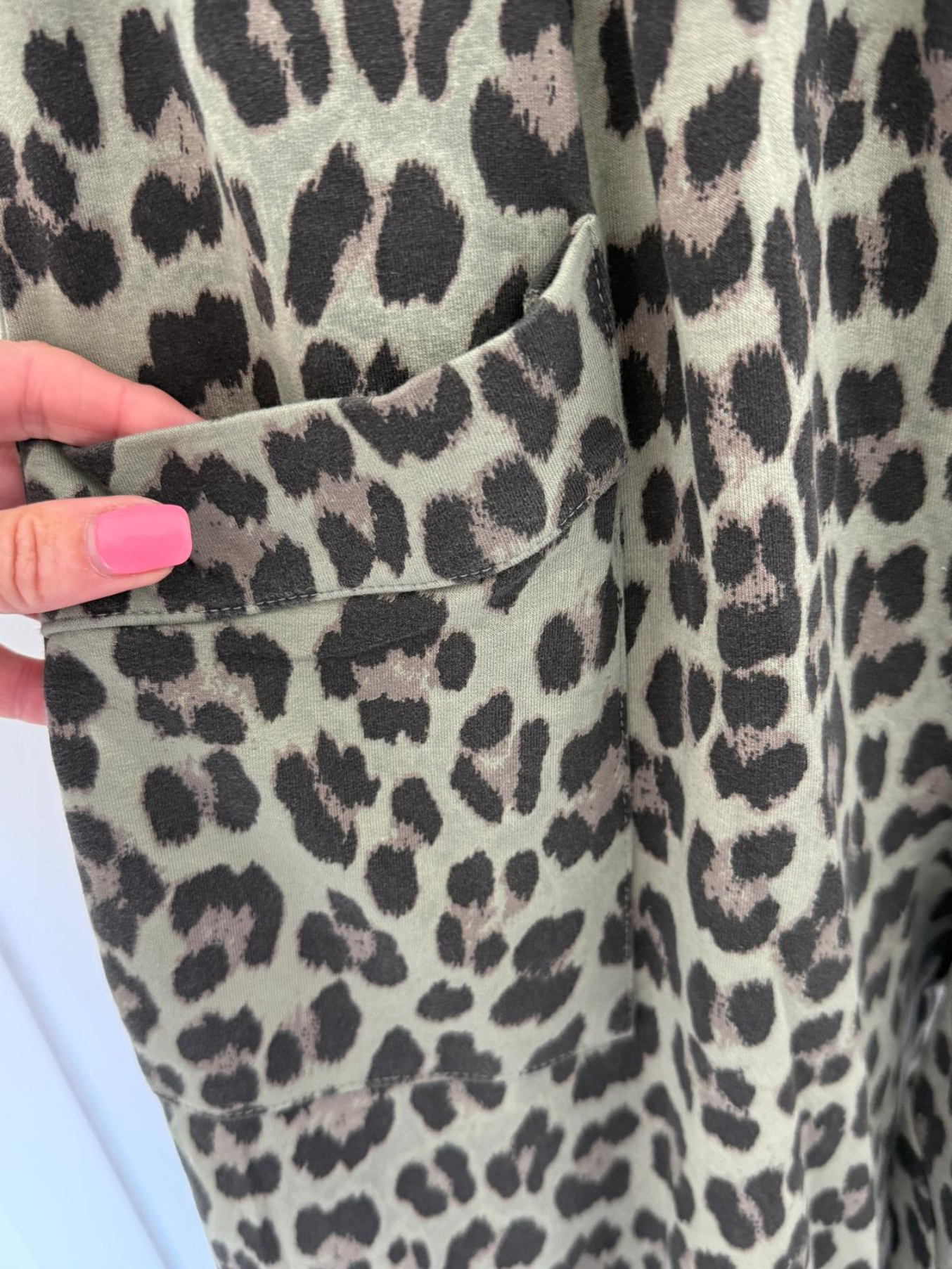 Grey Leopard Pocket Slim Barrel Cargo Joggers