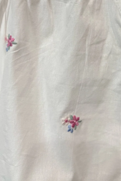 Floral Embroidered Frill Collar Blouse