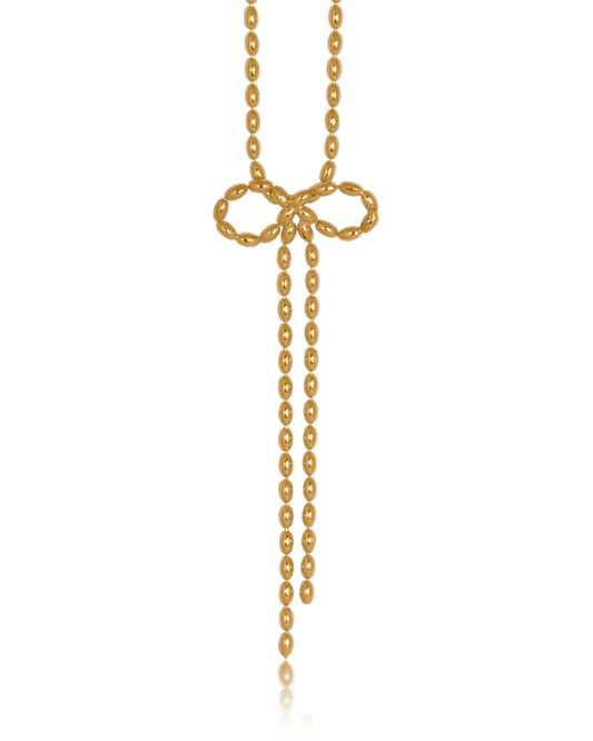 Gold Marina Bow Chain Necklace