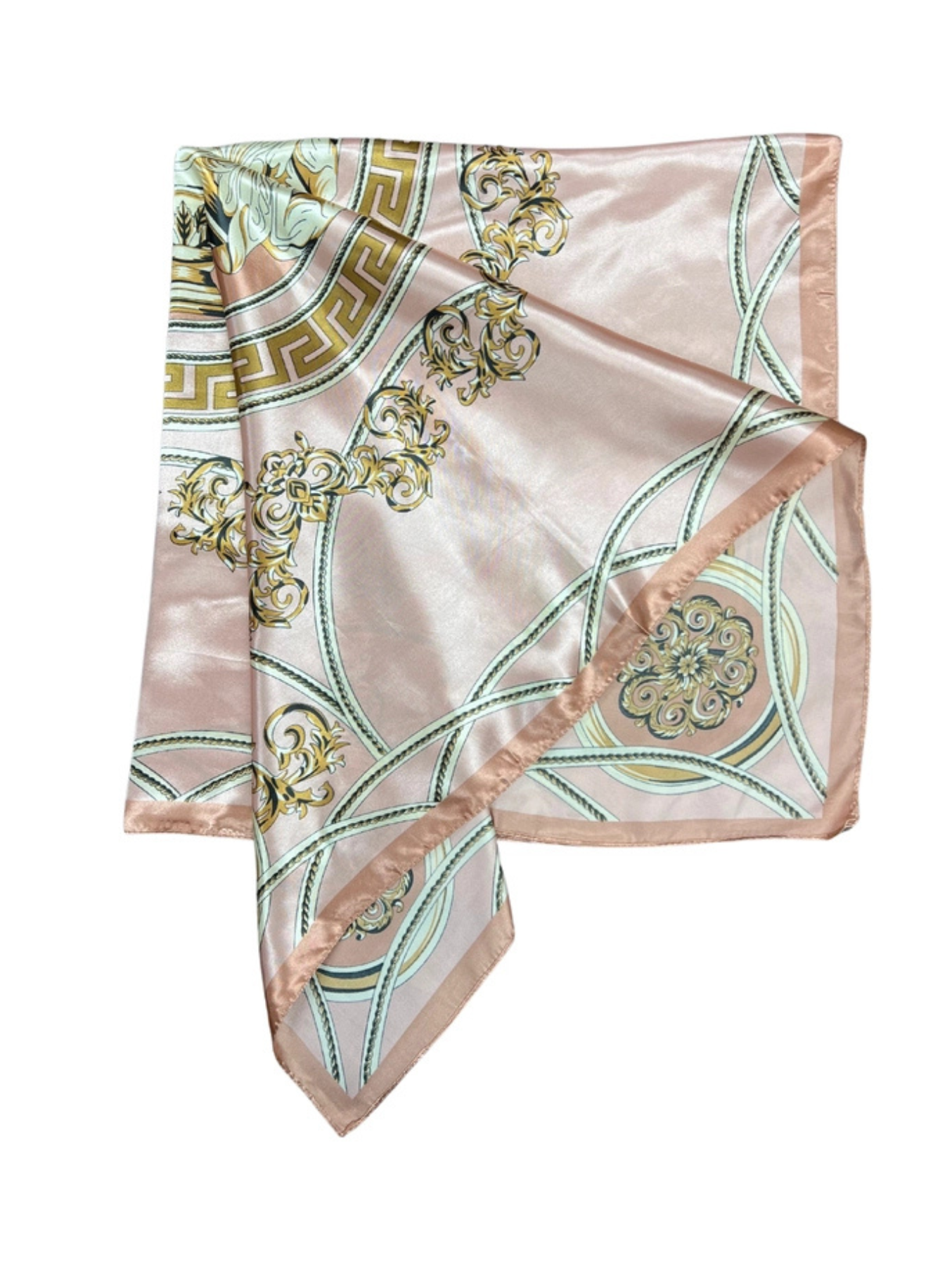 Pale Pink Lion Pattern Silk Touch Square Scarf