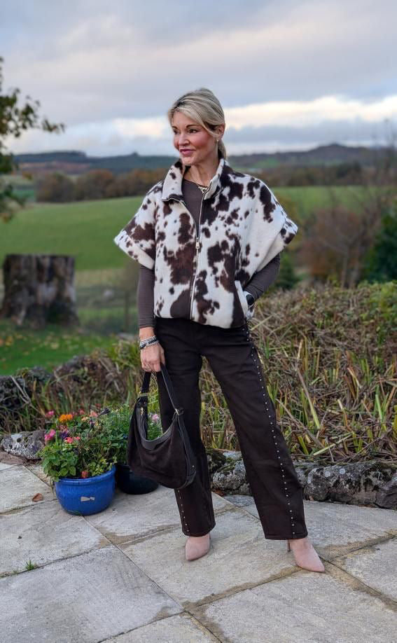 Cow Print Gilet