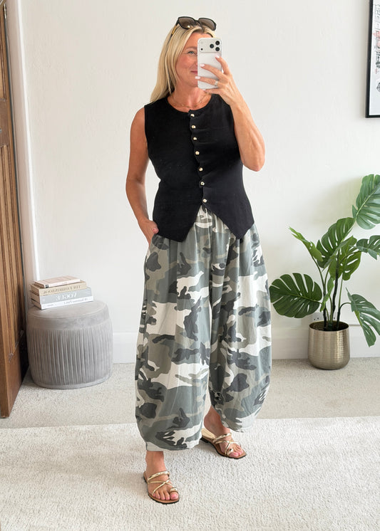 Black Tailored Knit Waistcoat