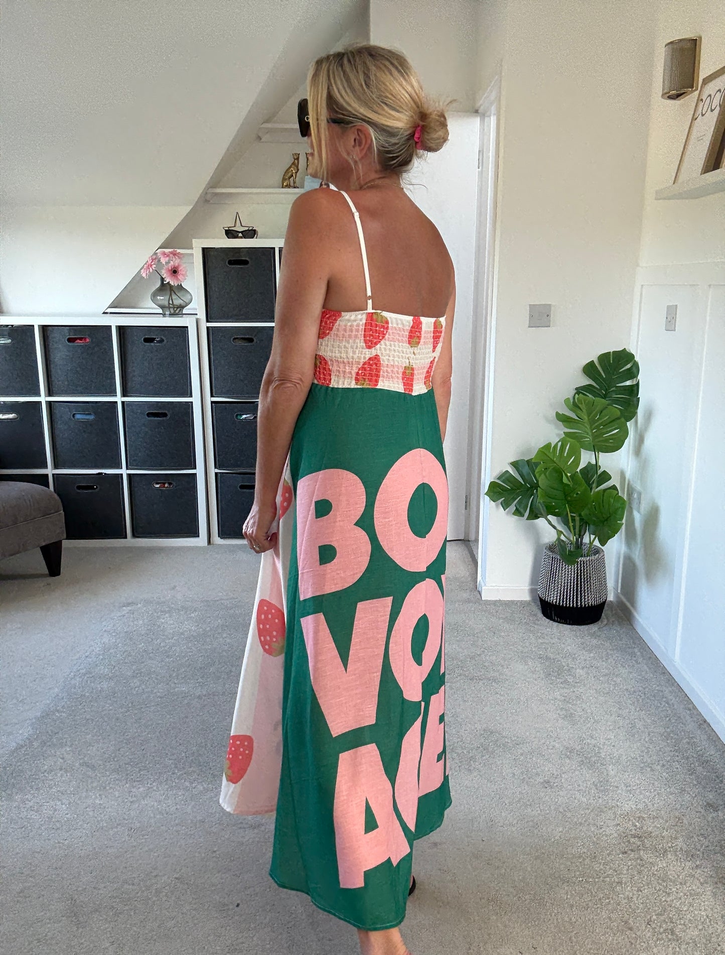Bon Voyage Strappy Contrast Back Midi Dress