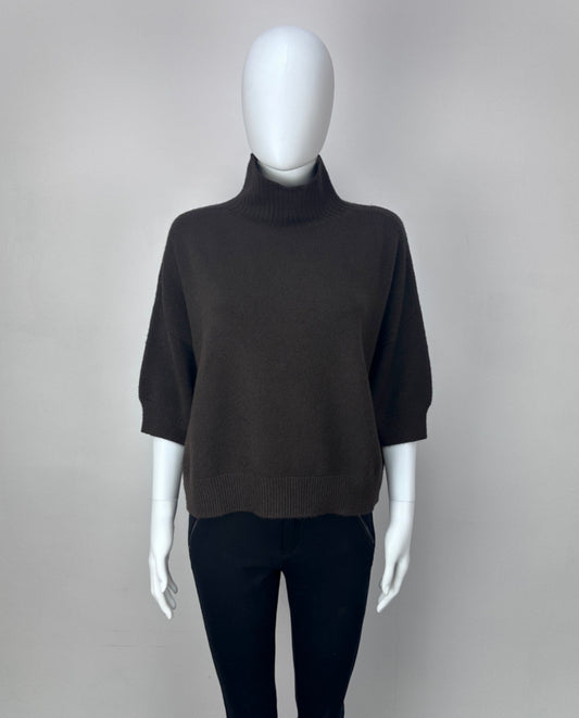 Navy Turtleneck 3/4 Sleeve Jumper