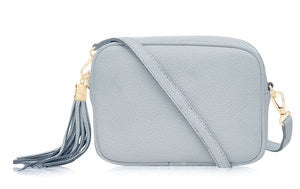 smoke Rose Leather Tassel Cross Body Bag