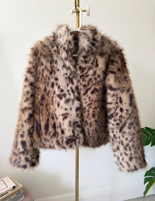 Leo Leopard Faux Fur Jacket