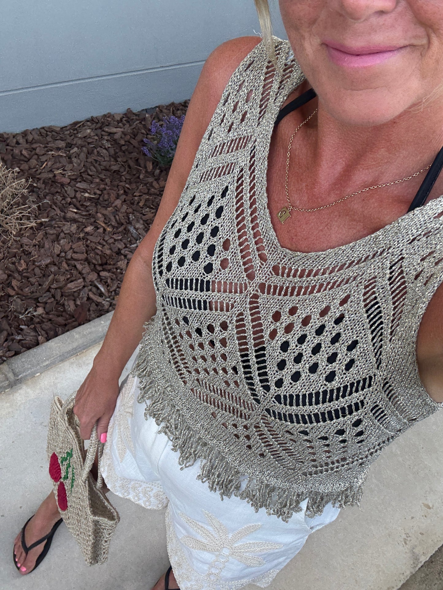 Gold Crochet Bella Top