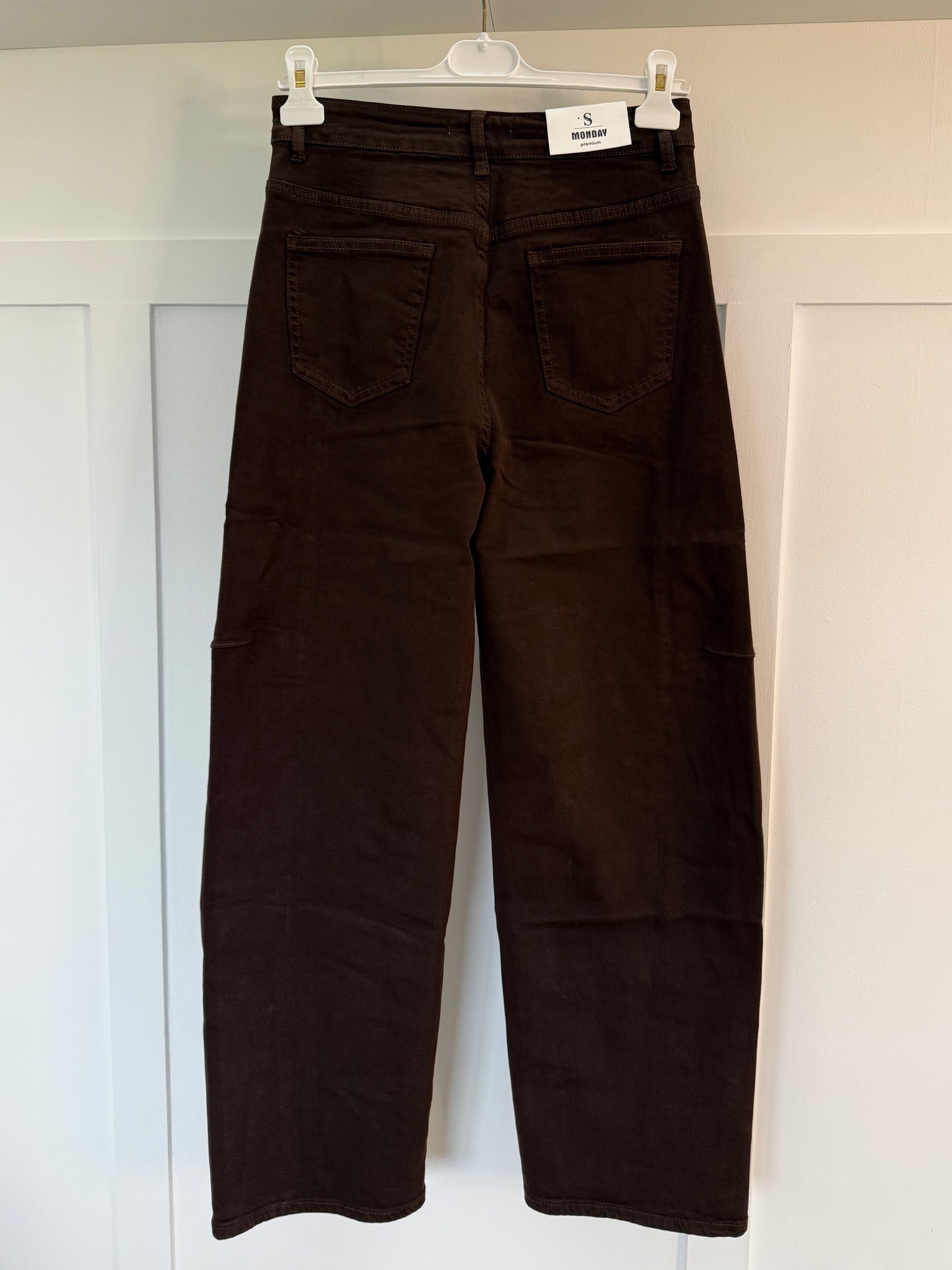 Chocolate Stud Barrel Leg Jeans