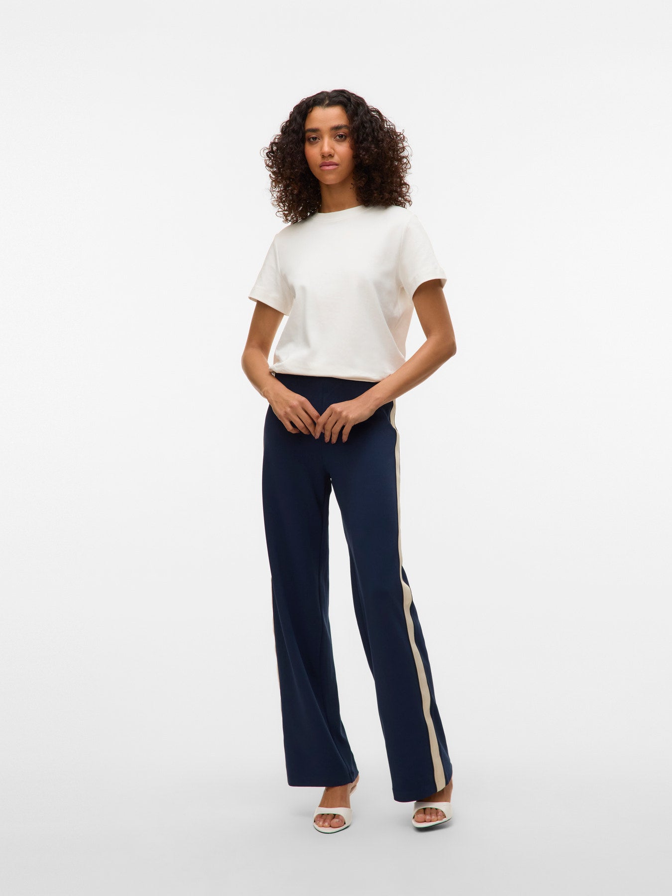 Berlin Navy Panel Wide Leg Trousers