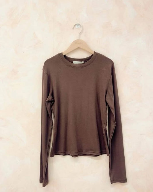Chocolate Cotton L/Sleeve T-Shirt