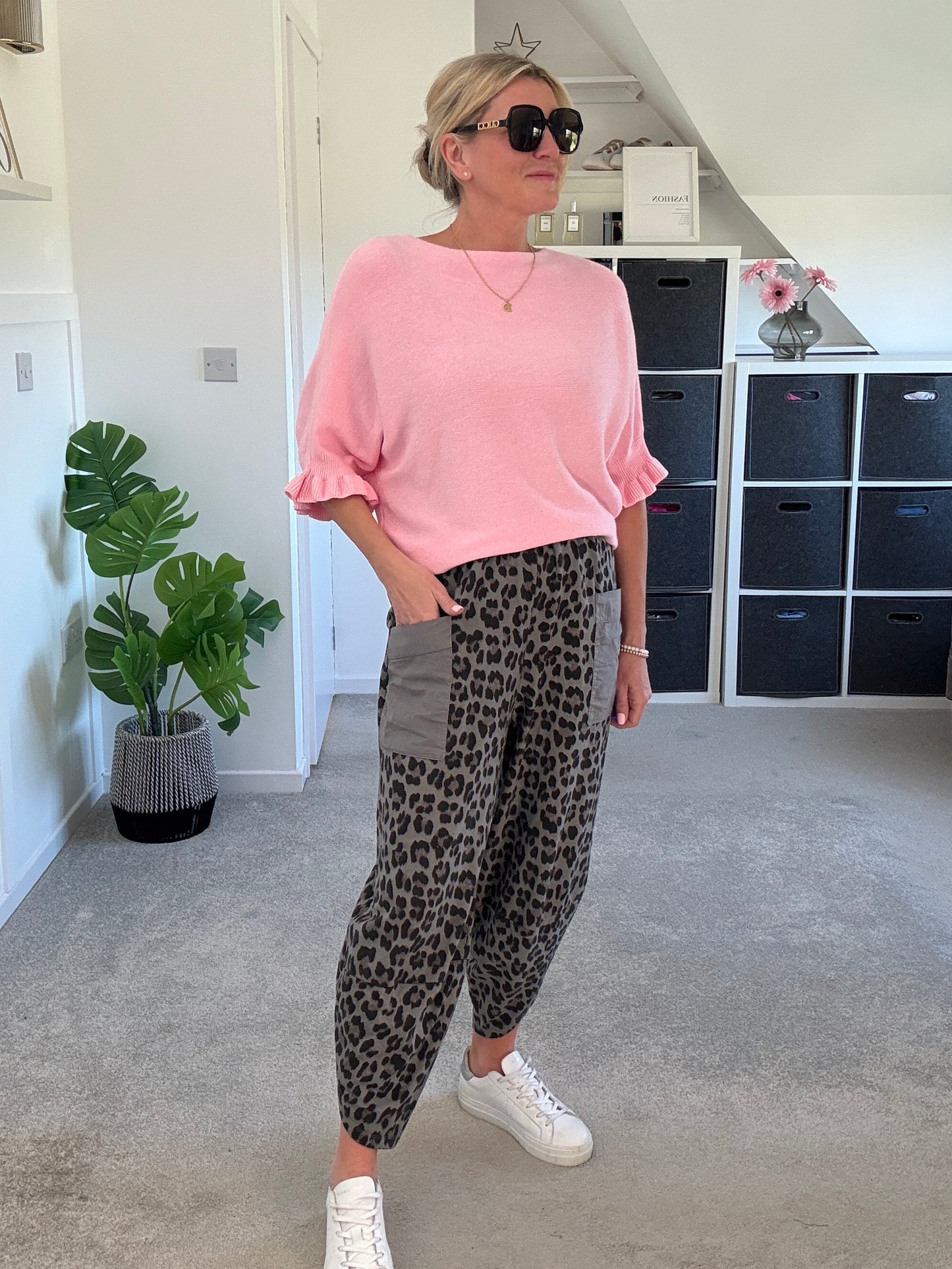 Pastel Pink Frill Sleeve Jumper