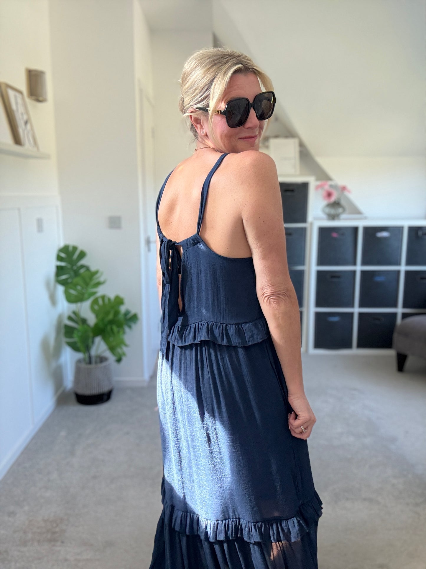 Navy Chloe Boho Maxi Dress